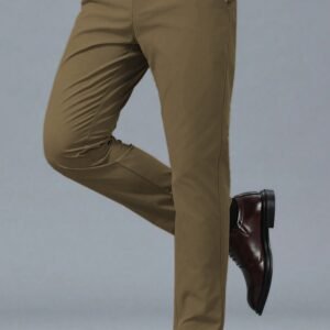 Precision Weave Executive Fit Cotton Pant in Brown